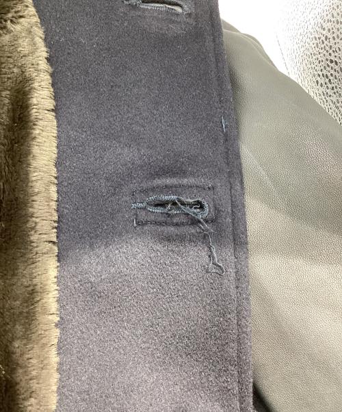 SLOWGUN（スロウガン）SLOWGUN (スロウガン) ラムレザー×カシミヤ 切替スタジャン ネイビー サイズ:3の古着・服飾アイテム