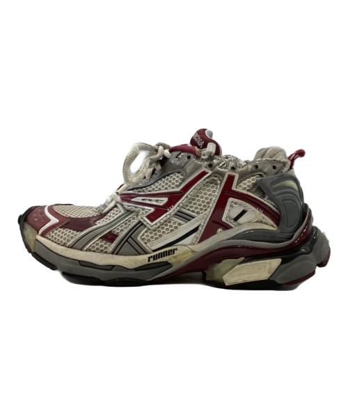 BALENCIAGA（バレンシアガ）BALENCIAGA (バレンシアガ) RUNNER（ランナー） ホワイト×ボルドー サイズ:27の古着・服飾アイテム