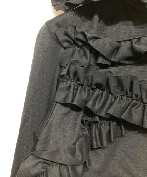 noir kei ninomiya（ノワール ケイ ニノミヤ）noir kei ninomiya (ノワール ケイ ニノミヤ) フリルクロップドブラウス ブラック サイズ:Ｓの古着・服飾アイテム