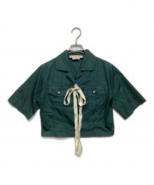 MARNI（マルニ）の古着「オープンカラーリボンシャツ」｜グリーン