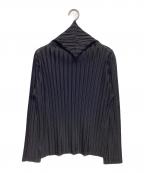 PLEATS PLEASEプリーツプリーズ）の古着「タートルネックプリーツカットソー」｜ブラック