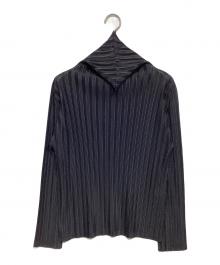 PLEATS PLEASE（プリーツプリーズ）の古着「タートルネックプリーツカットソー」｜ブラック