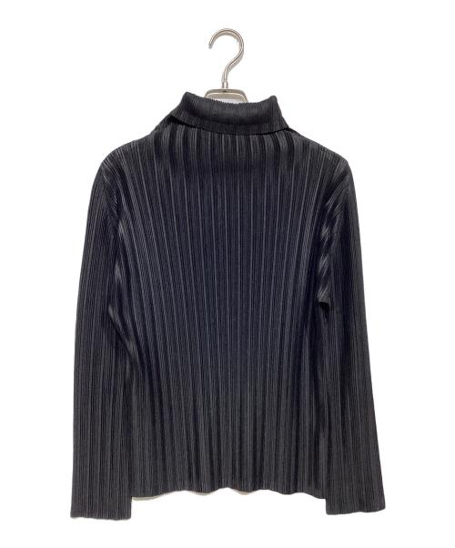PLEATS PLEASE（プリーツプリーズ）PLEATS PLEASE (プリーツプリーズ) タートルネックプリーツカットソー ブラック サイズ:3の古着・服飾アイテム
