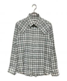 CARTER YOUNG（カーターヤング）の古着「WESTERN BUSINESS SHIRT ICE PLAID」｜ブルー×ホワイト