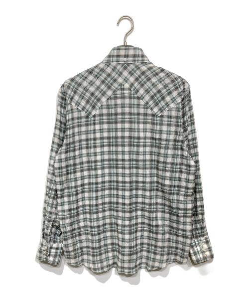 CARTER YOUNG（カーターヤング）CARTER YOUNG (カーターヤング) WESTERN BUSINESS SHIRT ICE PLAID ブルー×ホワイト サイズ:Sの古着・服飾アイテム