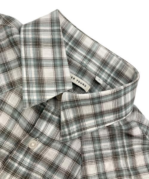 CARTER YOUNG（カーターヤング）CARTER YOUNG (カーターヤング) WESTERN BUSINESS SHIRT ICE PLAID ブルー×ホワイト サイズ:Sの古着・服飾アイテム