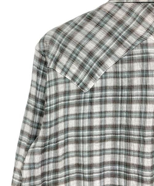 CARTER YOUNG（カーターヤング）CARTER YOUNG (カーターヤング) WESTERN BUSINESS SHIRT ICE PLAID ブルー×ホワイト サイズ:Sの古着・服飾アイテム