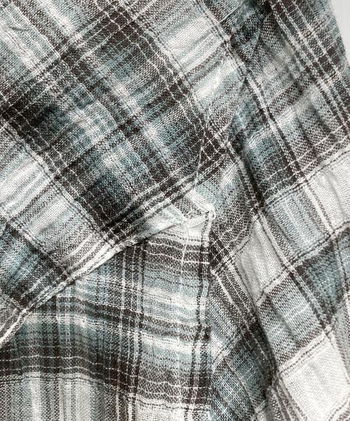 CARTER YOUNG（カーターヤング）CARTER YOUNG (カーターヤング) WESTERN BUSINESS SHIRT ICE PLAID ブルー×ホワイト サイズ:Sの古着・服飾アイテム