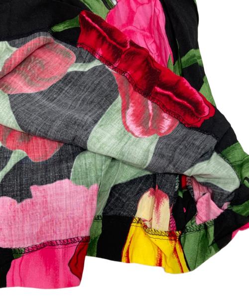 tricot COMME des GARCONS（トリココムデギャルソン）tricot COMME des GARCONS (トリココムデギャルソン) フラワープリントスカート ブラック×マルチカラー サイズ:Mの古着・服飾アイテム