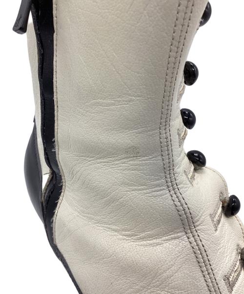 ROLLING DUB TRIO（ローリングダブトリオ）ROLLING DUB TRIO (ローリングダブトリオ) BUTTON BOOTS “BOYS” ホワイト×ブラック サイズ:8の古着・服飾アイテム