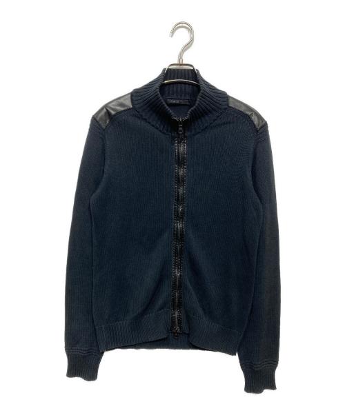 A.A.R（アール）A.A.R (アール) レザー切替ドライバーズニット ブラック サイズ:1の古着・服飾アイテム