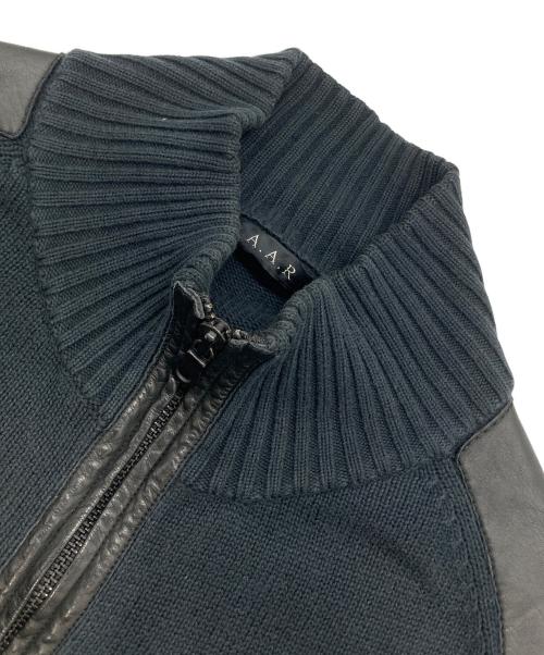 A.A.R（アール）A.A.R (アール) レザー切替ドライバーズニット ブラック サイズ:1の古着・服飾アイテム
