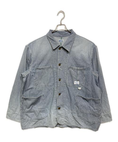 UNION HERCULES MADE（ユニオン ヘラクレス メイド）UNION HERCULES MADE (ユニオン ヘラクレス メイド) CHORE JACKET ブルー×ホワイト サイズ:40の古着・服飾アイテム