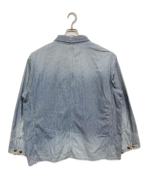 UNION HERCULES MADE（ユニオン ヘラクレス メイド）UNION HERCULES MADE (ユニオン ヘラクレス メイド) CHORE JACKET ブルー×ホワイト サイズ:40の古着・服飾アイテム