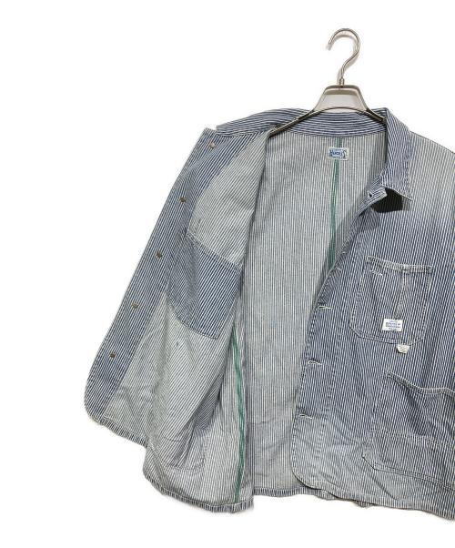 UNION HERCULES MADE（ユニオン ヘラクレス メイド）UNION HERCULES MADE (ユニオン ヘラクレス メイド) CHORE JACKET ブルー×ホワイト サイズ:40の古着・服飾アイテム