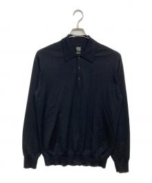 BATONER（バトナ―）の古着「SUPERIOR HIGH GAUGE MERINO POLO」｜ブラック