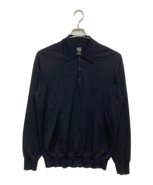 BATONER（バトナ―）BATONER (バトナ―) SUPERIOR HIGH GAUGE MERINO POLO ブラック サイズ:2の古着・服飾アイテム