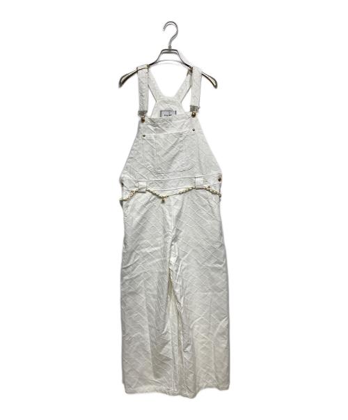 HIAND（ハイアンド）HIAND (ハイアンド) Crochet Pattern Overall Pants ホワイト サイズ:記載なしの古着・服飾アイテム