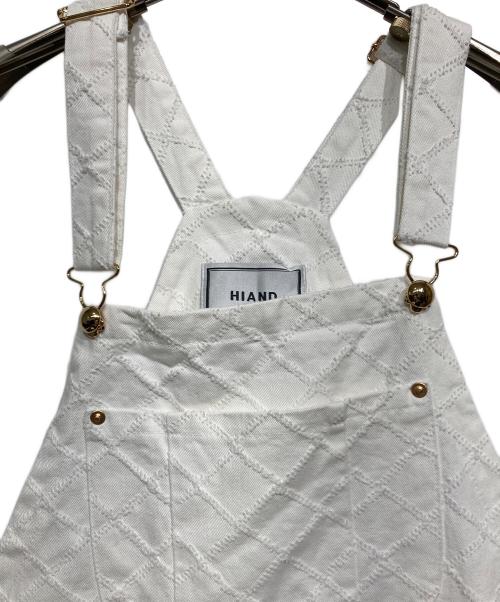 HIAND（ハイアンド）HIAND (ハイアンド) Crochet Pattern Overall Pants ホワイト サイズ:記載なしの古着・服飾アイテム