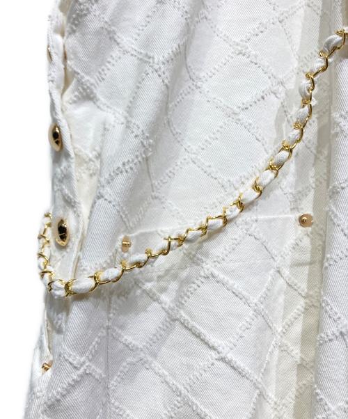 HIAND（ハイアンド）HIAND (ハイアンド) Crochet Pattern Overall Pants ホワイト サイズ:記載なしの古着・服飾アイテム