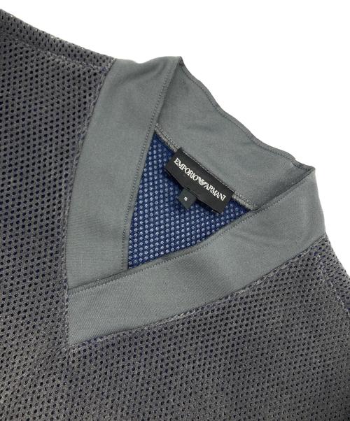 EMPORIO ARMANI（エンポリオ アルマーニ）EMPORIO ARMANI (エンポリオ アルマーニ) パンチングスウェット ネイビー×グレー サイズ:Sの古着・服飾アイテム