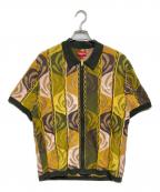SUPREMEシュプリーム）の古着「Abstract Textured Zip Up Polo」｜グリーン