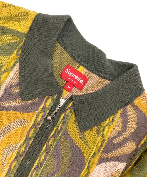 SUPREME（シュプリーム）SUPREME (シュプリーム) Abstract Textured Zip Up Polo グリーン サイズ:Mの古着・服飾アイテム