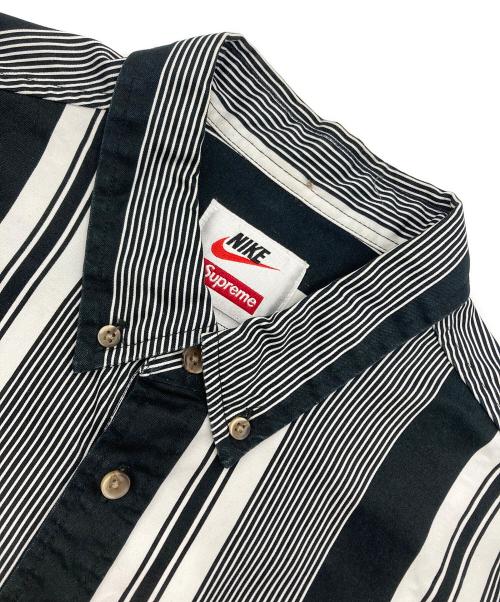 NIKE（ナイキ）NIKE (ナイキ) SUPREME (シュプリーム) Cotton Twill Shirt ホワイト×ブラック サイズ:Mの古着・服飾アイテム