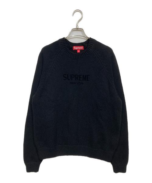 SUPREME（シュプリーム）SUPREME (シュプリーム) Flocked Logo Sweater ブラック サイズ:Sの古着・服飾アイテム