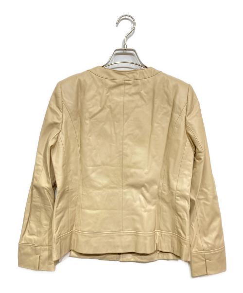 Leilian（レリアン）Leilian (レリアン) ラムレザージャケット ベージュ サイズ:9の古着・服飾アイテム