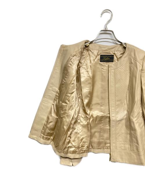 Leilian（レリアン）Leilian (レリアン) ラムレザージャケット ベージュ サイズ:9の古着・服飾アイテム