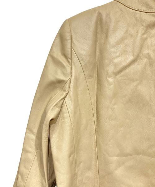 Leilian（レリアン）Leilian (レリアン) ラムレザージャケット ベージュ サイズ:9の古着・服飾アイテム