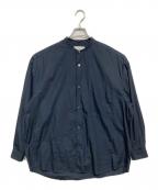 Graphpaperグラフペーパー）の古着「Broad L/S Oversized Band Collar Shirt」｜ネイビー