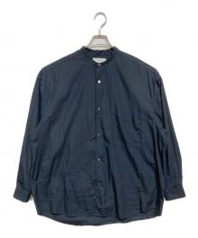 Graphpaper（グラフペーパー）の古着「Broad L/S Oversized Band Collar Shirt」｜ネイビー