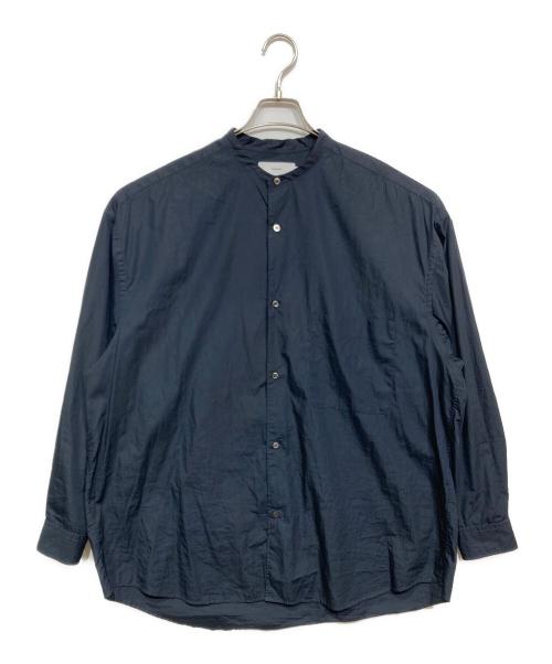 Graphpaper（グラフペーパー）Graphpaper (グラフペーパー) Broad L/S Oversized Band Collar Shirt ネイビー サイズ:Freeの古着・服飾アイテム