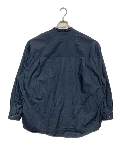Graphpaper（グラフペーパー）Graphpaper (グラフペーパー) Broad L/S Oversized Band Collar Shirt ネイビー サイズ:Freeの古着・服飾アイテム