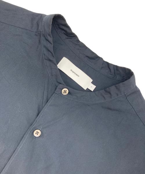 Graphpaper（グラフペーパー）Graphpaper (グラフペーパー) Broad L/S Oversized Band Collar Shirt ネイビー サイズ:Freeの古着・服飾アイテム