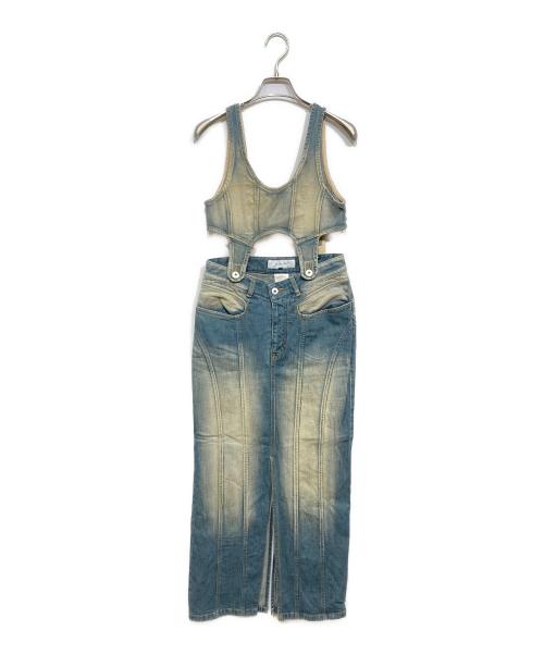 LE CIEL BLEU（ルシェルブルー）LE CIEL BLEU (ルシェルブルー) コンバーチブルデニムドレス インディゴ サイズ:36の古着・服飾アイテム