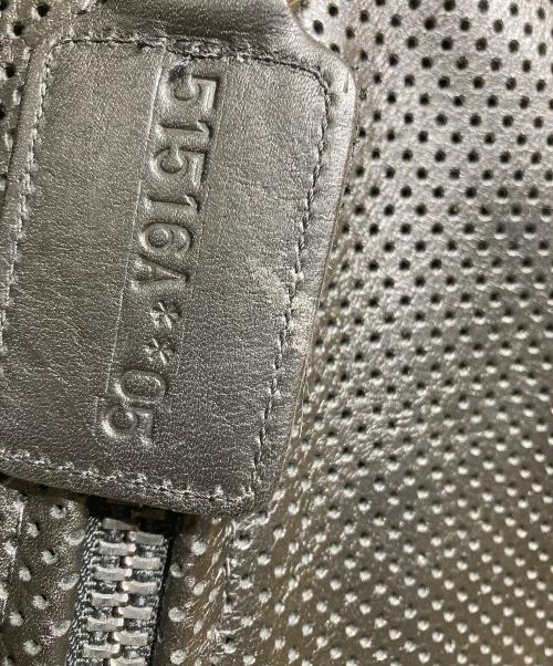 VANSON（バンソン）VANSON (バンソン) パンチングレザー半袖ジップアップジャケット ブラック サイズ:XSの古着・服飾アイテム