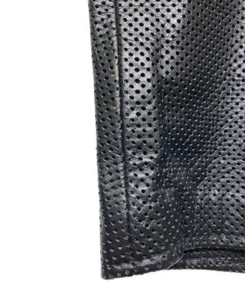 VANSON（バンソン）VANSON (バンソン) パンチングレザー半袖ジップアップジャケット ブラック サイズ:XSの古着・服飾アイテム