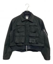 sacai×WTAPS（サカイ×ダブルタップス）の古着「Cotton Back Satin x Nylon Twill Jacket」｜ブラック