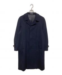 BARNEYS NEWYORK（バーニーズ・ニューヨーク）の古着「比翼ウールコート」｜ネイビー