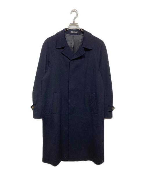 BARNEYS NEWYORK（バーニーズ・ニューヨーク）BARNEYS NEWYORK (バーニーズ・ニューヨーク) 比翼ウールコート ネイビー サイズ:記載なしの古着・服飾アイテム