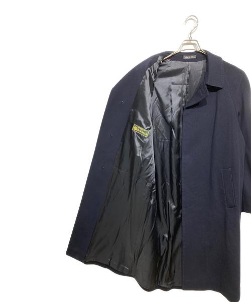 BARNEYS NEWYORK（バーニーズ・ニューヨーク）BARNEYS NEWYORK (バーニーズ・ニューヨーク) 比翼ウールコート ネイビー サイズ:記載なしの古着・服飾アイテム