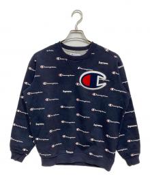 Champion×SUPREME（チャンピオン×シュプリーム）の古着「総柄スウェット」｜ネイビー