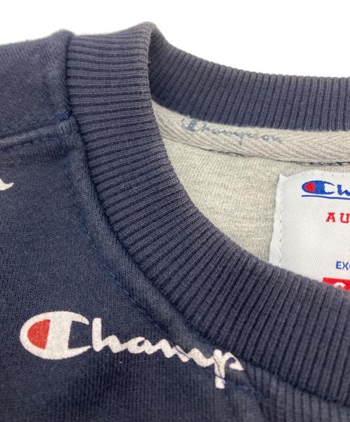 Champion（チャンピオン）Champion (チャンピオン) SUPREME (シュプリーム) 総柄スウェット ネイビー サイズ:Sの古着・服飾アイテム