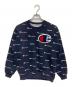 Champion（チャンピオン）の古着「総柄スウェット」｜ネイビー
