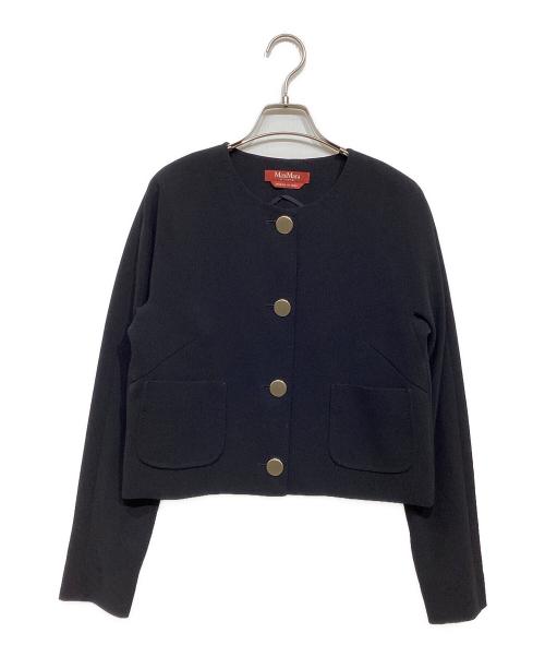 Max Mara Studio（マックスマーラ ストゥディオ）Max Mara Studio (マックスマーラ ストゥディオ) ノーカラージャケット ブラック サイズ:38の古着・服飾アイテム