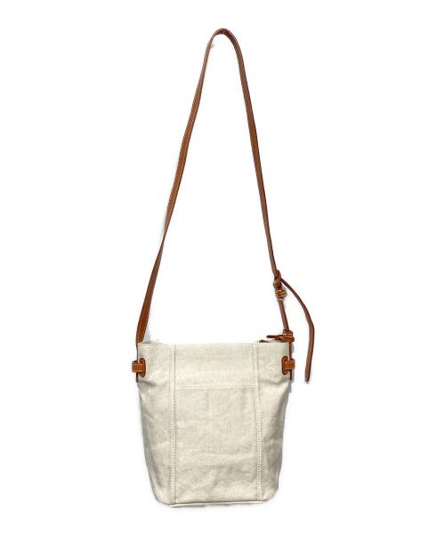 genten（ゲンテン）genten (ゲンテン) キャンバスショルダーバッグ ベージュ×ブラウンの古着・服飾アイテム