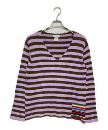 DRIES VAN NOTEN（ドリスヴァンノッテン）の古着「ニット」｜パープル×ブラウン